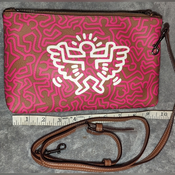 Coach Pink and Brown Crossbody Bag with Keith Herring design - Picture 11 of 11